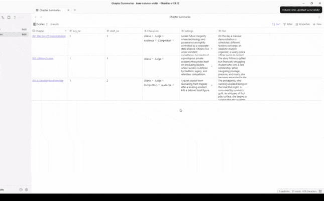Thumbnail Of Obsidian Bases Column Width Plugin